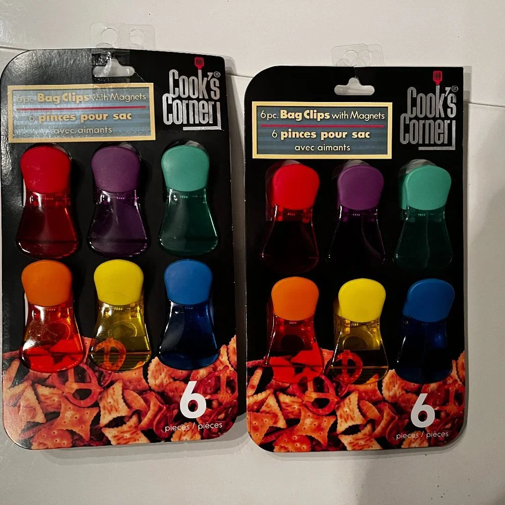 Magnetic‎ Chip Clips Multi-colored  - 2 packs of 6 clips for a total of 12 - NEW